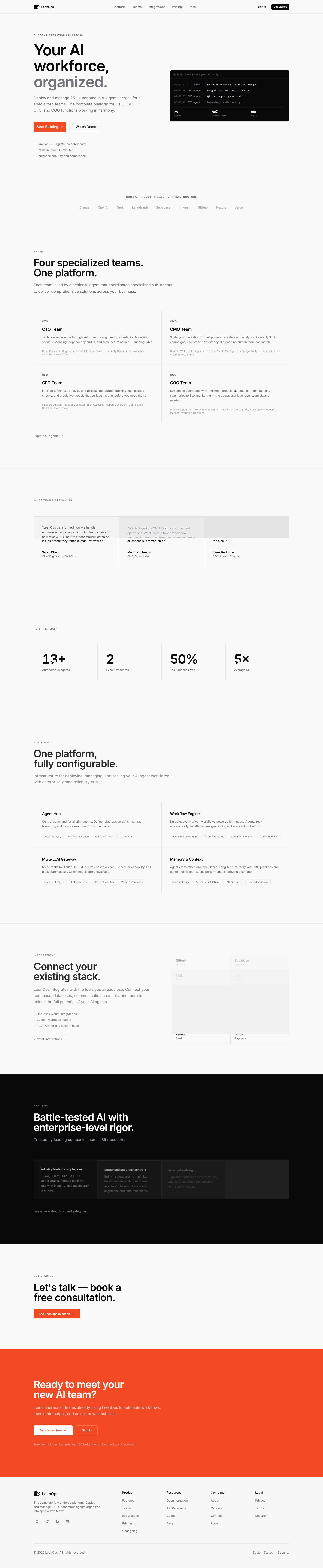 Leenops homepage screenshot
